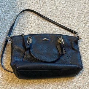 Navy blue coach purse